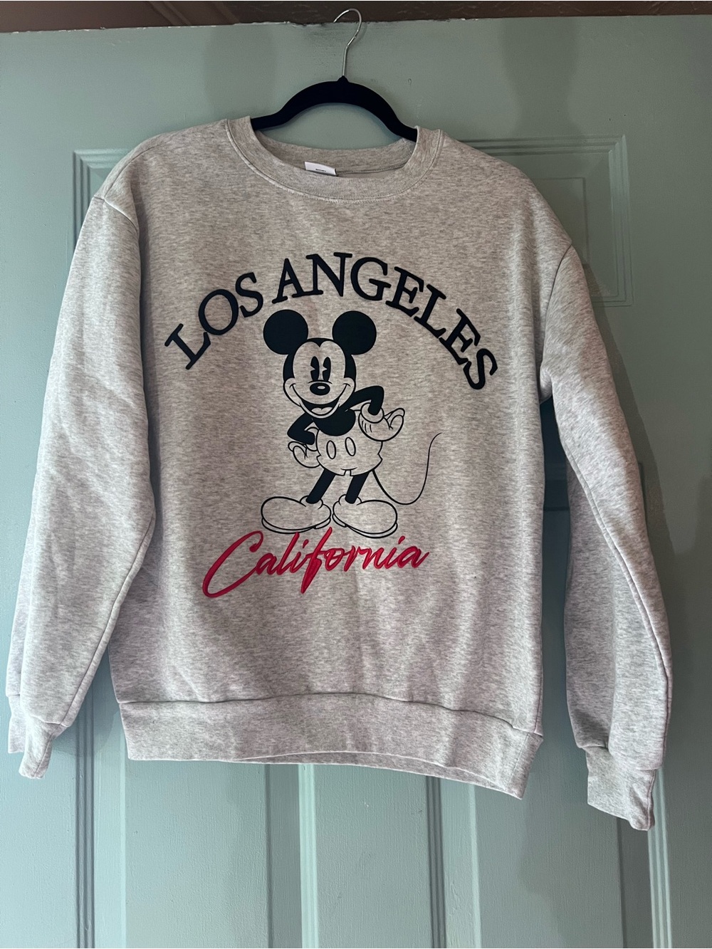Disney Gray Los Angeles Mickey Crewneck with Red California Script